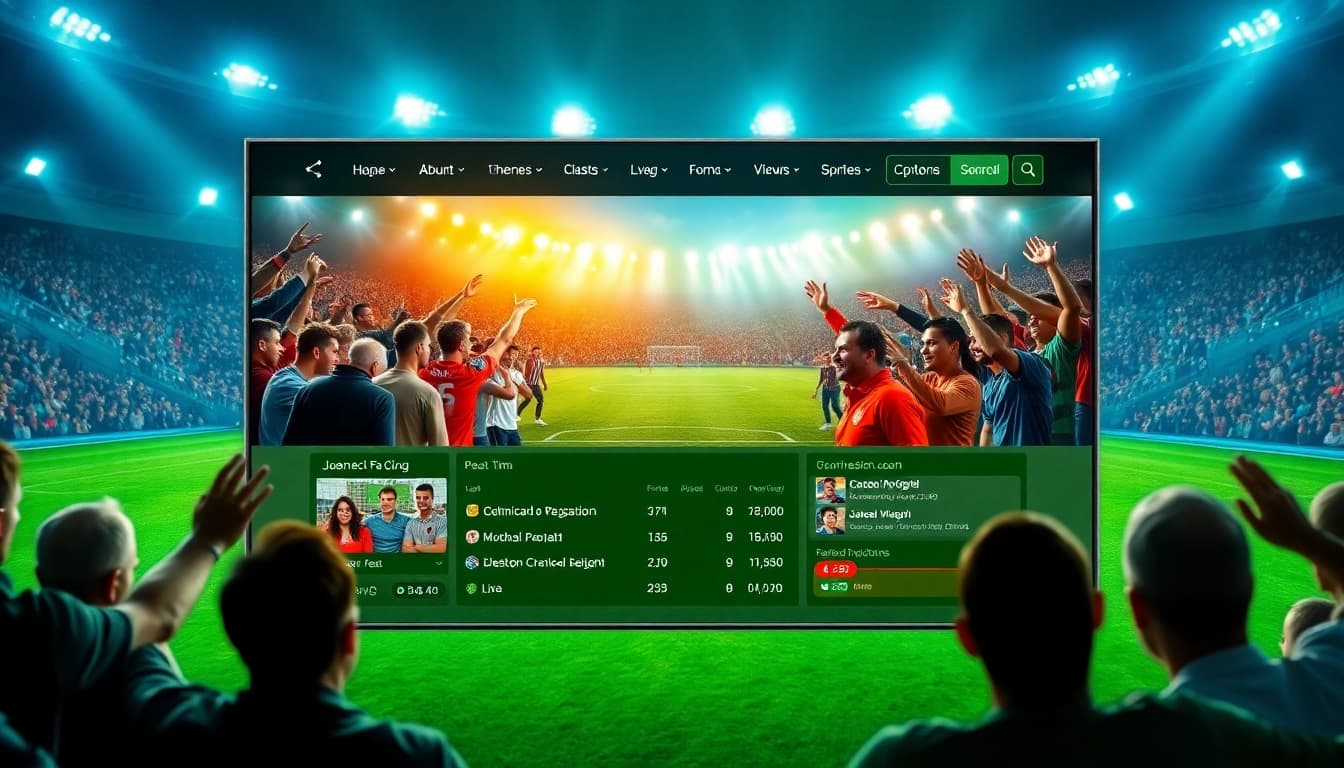 Live streaming football match interface on joemadfan.com showcasing passionate fans and real-time updates.