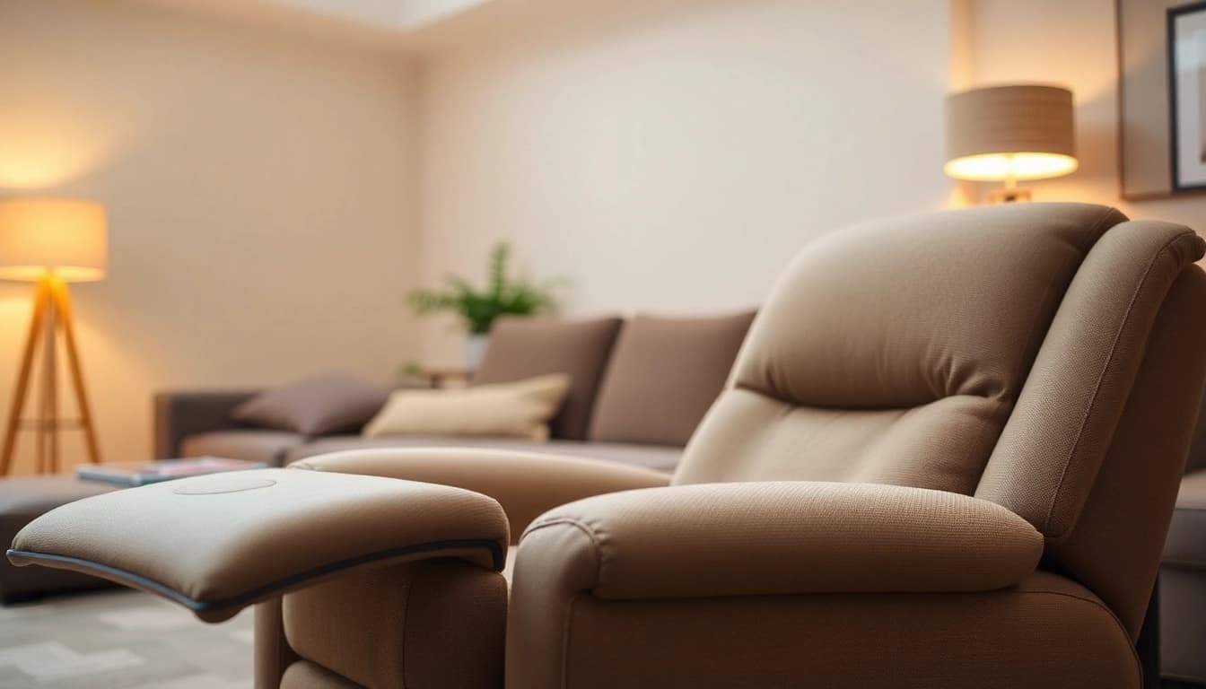 Experience comfort with power lift recliners with heat and massage in a relaxing living room setting.