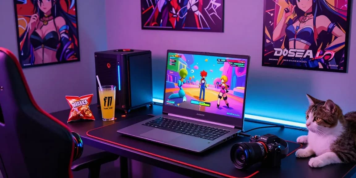 Engaging gaming setup showcasing mind control hentai game with colorful graphics and vibrant atmosphere.