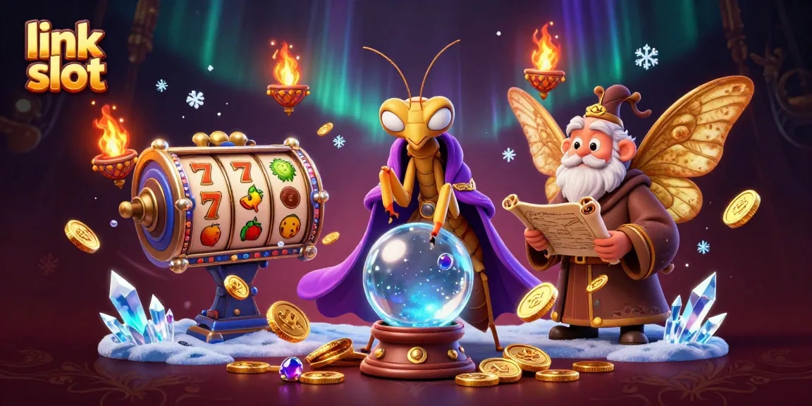 Engage with exciting link slot machines in an ultra-detailed 3D casino illustration.