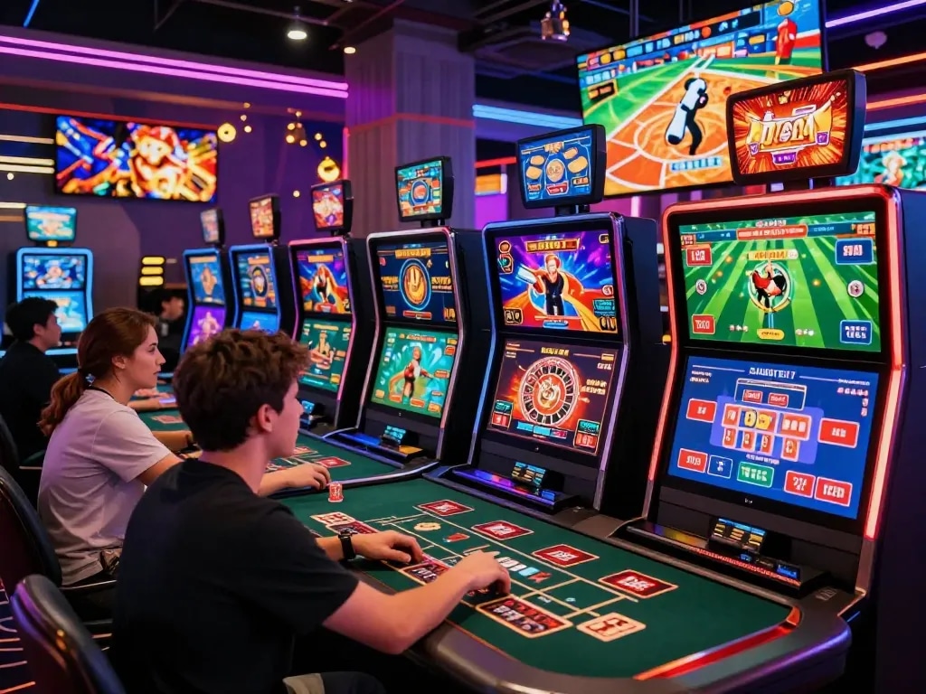 Exciting online gaming at https://oke179.xyz/ with players enjoying live dealer games and virtual cockfighting.