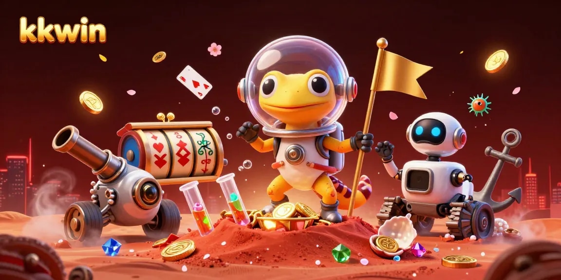 Engage with kkwin’s exciting gaming universe amidst an alien adventure and golden treasures.