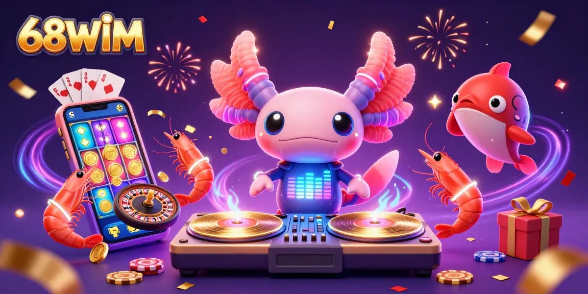 Experience the thrill of 68WIM with a vibrant underwater casino adventure featuring animated characters and games.