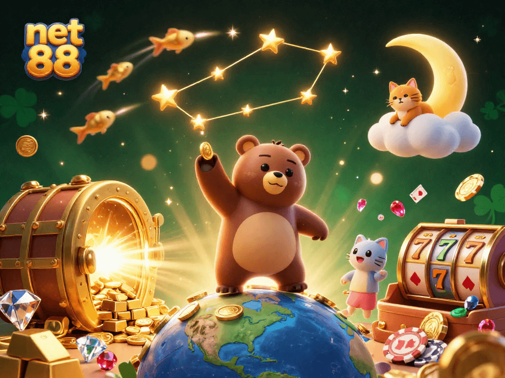 Engage in thrilling casino adventures with net 88, featuring lucky symbols and rich treasures.