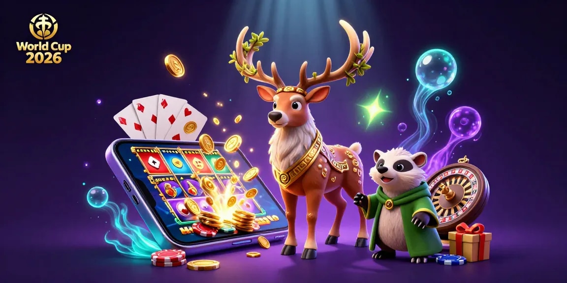 Experience World Cup 2026's enchanting casino scene with dynamic gambling elements and vibrant characters.