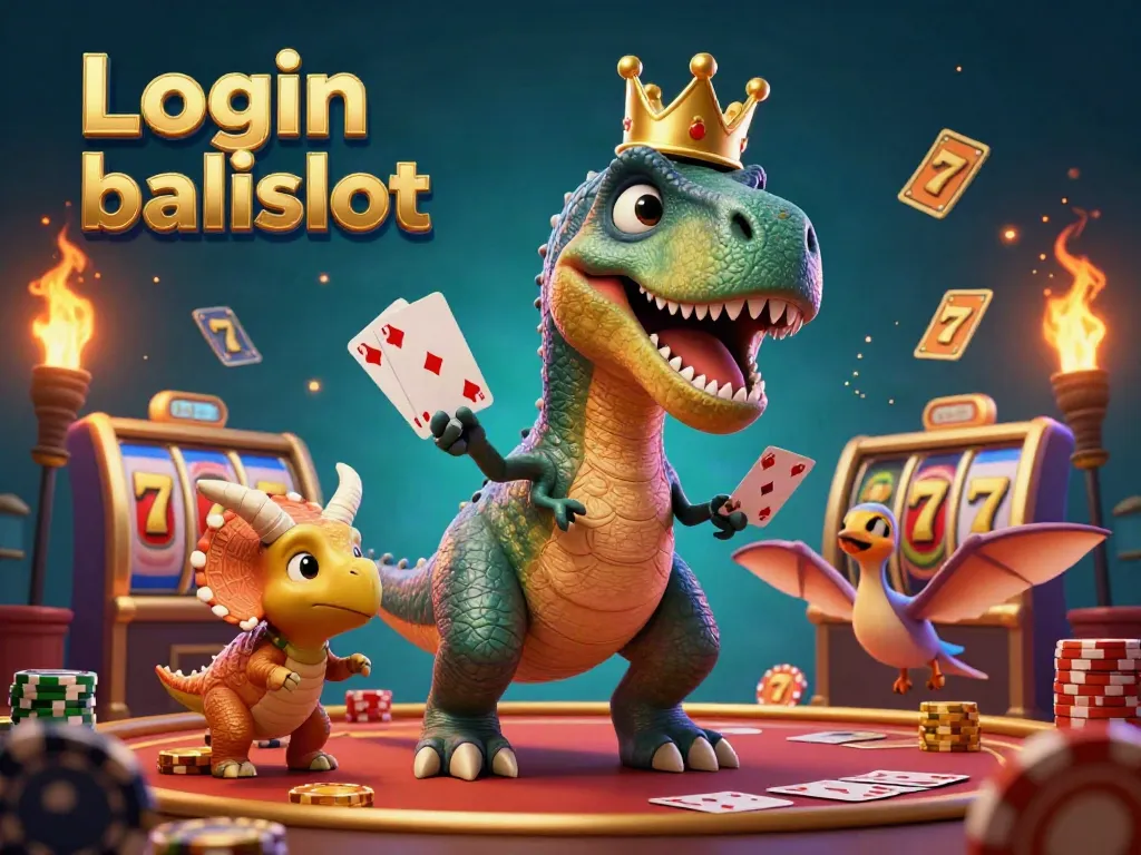 Experience thrilling gameplay with Login balislot in this 3D scene featuring vibrant characters and rich casino elements.