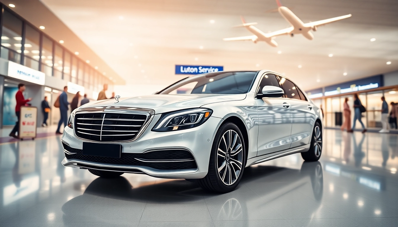 Booking a luxury car service at Luton airport for seamless travel.