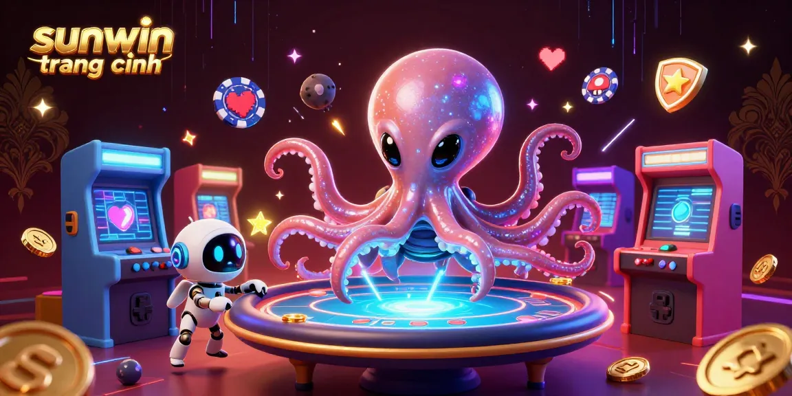 Play exciting games at sunwin trang chính with a thrilling 3D casino scene featuring colorful characters.