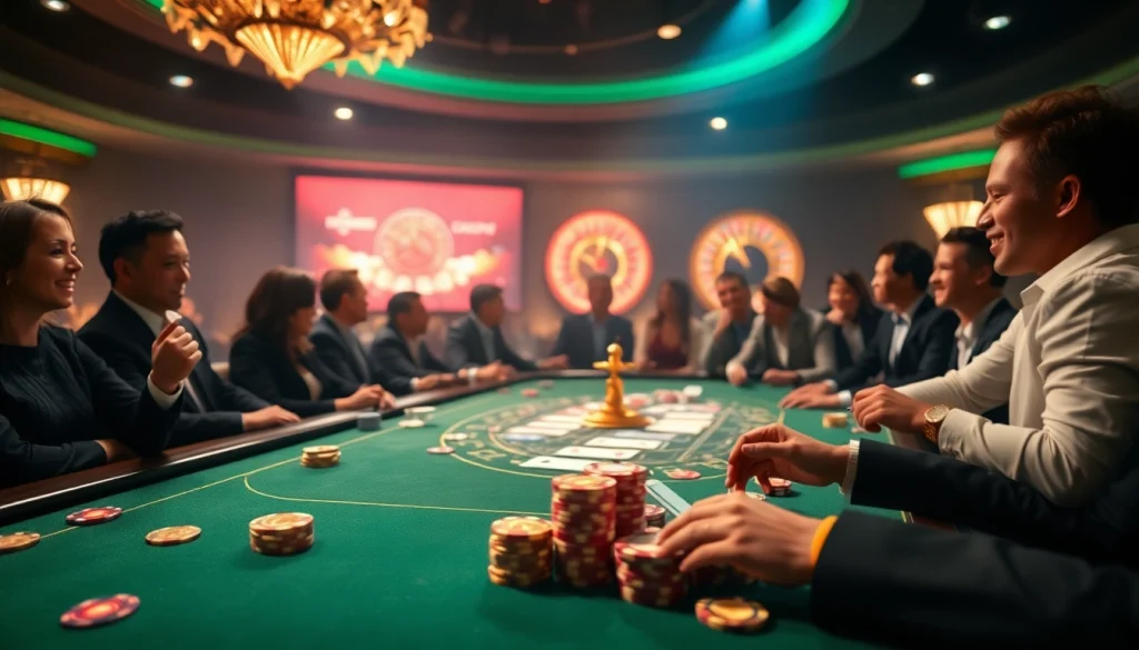 Experience the thrill of kuwin with a vibrant poker table scene showcasing chips and cards.