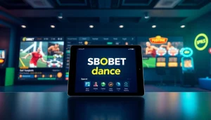 SBOBET.dance betting platform interface showcasing sports and casino games with vibrant colors and user-friendly design.