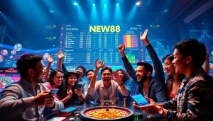 Engaging online gambling experience on new88go.com, showcasing players, various games, and betting excitement.