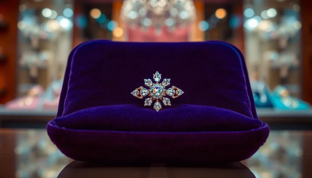 Admire the stunning diamond nose pin with exquisite details on a velvet cushion.